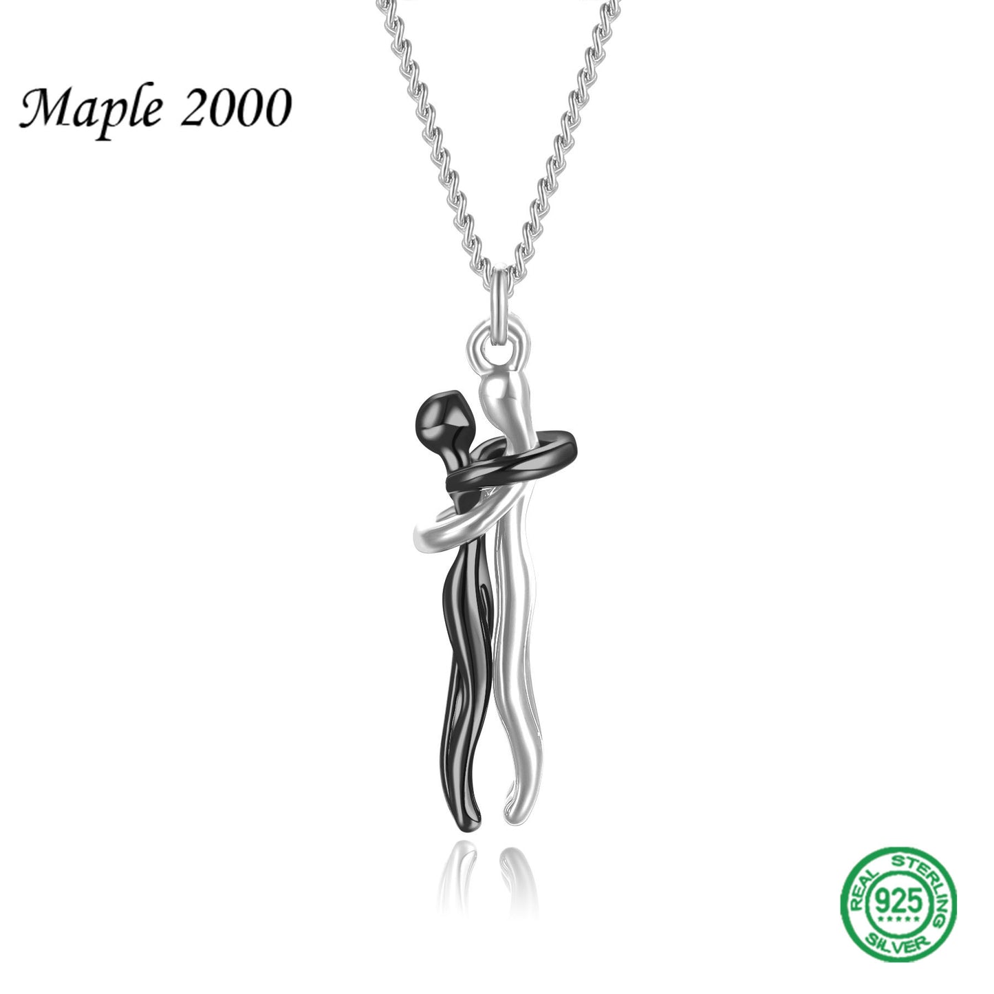 Original Couple Hug Pendant Necklace Female Black Fashion Pendant Couple Necklace Lover Witness Jewelry Wholesale