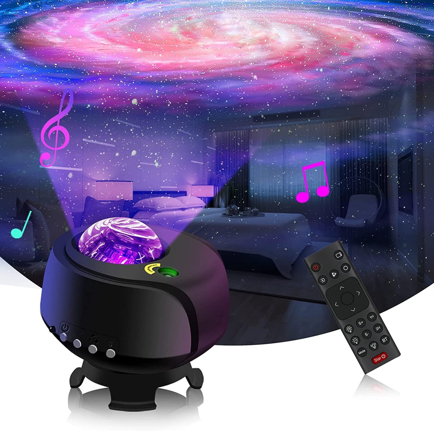 usb music bluetooth space capsule led galaxy star light projector light water pattern laser atmosphere night light