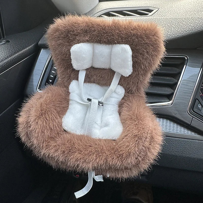 For Labubu Car Doll Safety Seat Kawaii Ob11 Doll Plush Seat Car Air Aromatreatment Decoration Suit for All Dolls Wihtin 18cm