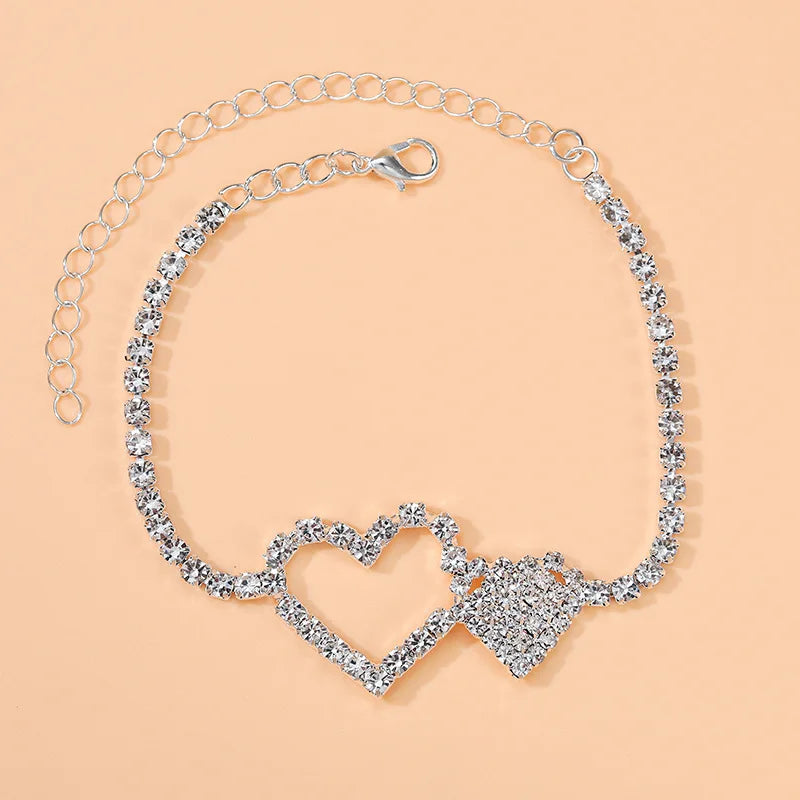 Luxury Rhinestone Chain Anklet for Women – Shiny Crystal Ankle Bracelet | Elegant Foot Jewelry for Wedding & Party