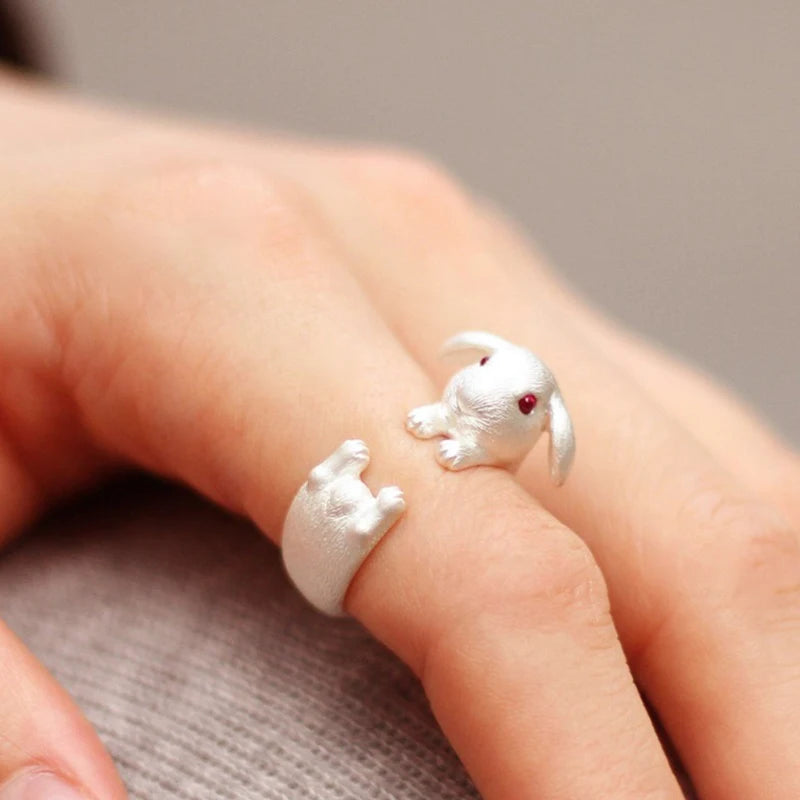 Korean Style Angel Wings Adjustable Ring – Silver Color Rhinestone Finger Jewelry for Women, Party & Birthday Gift