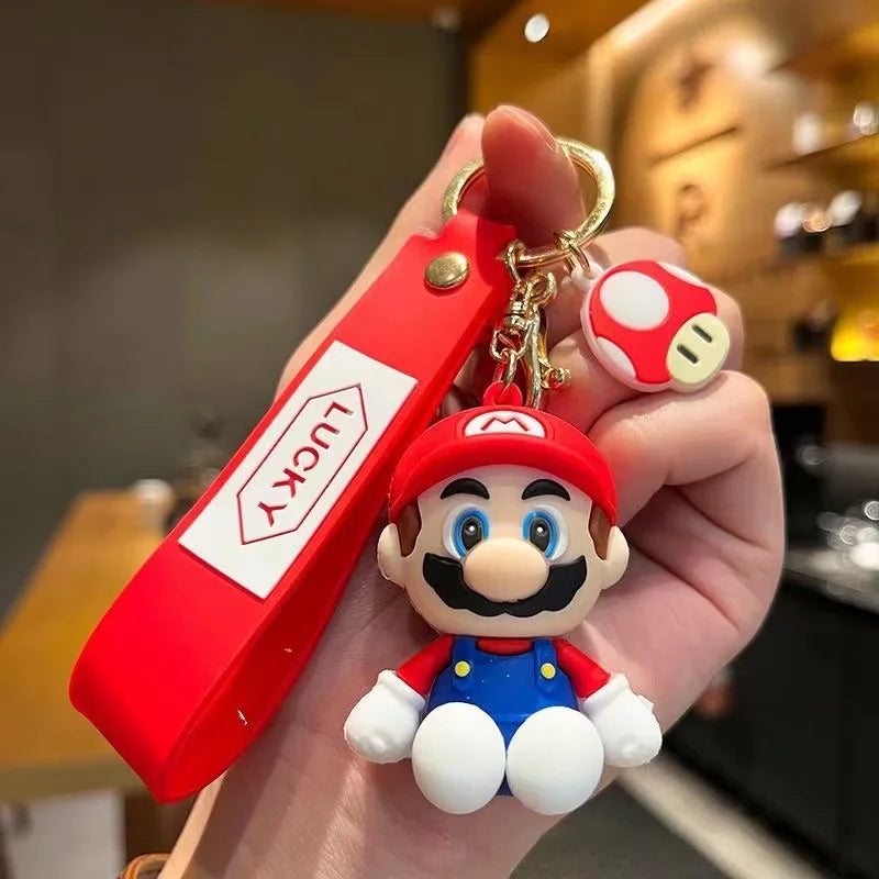 10 Styles Super Mario Bros Keychain – Mario Luigi Yoshi PVC Action Figure Model Bag Pendant Toy Gif