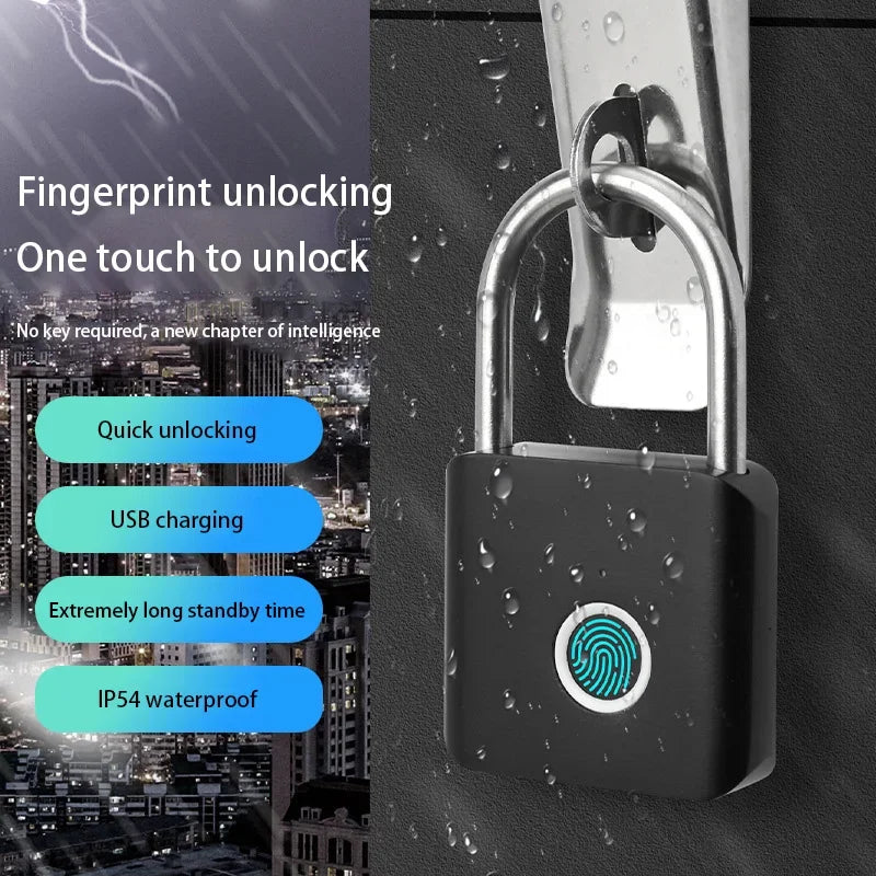 Xiaomi Smart Fingerprint Padlock – IP54 Waterproof Rust-Proof Biometric Lock for Cabinet, Drawer, Gym & Luggage