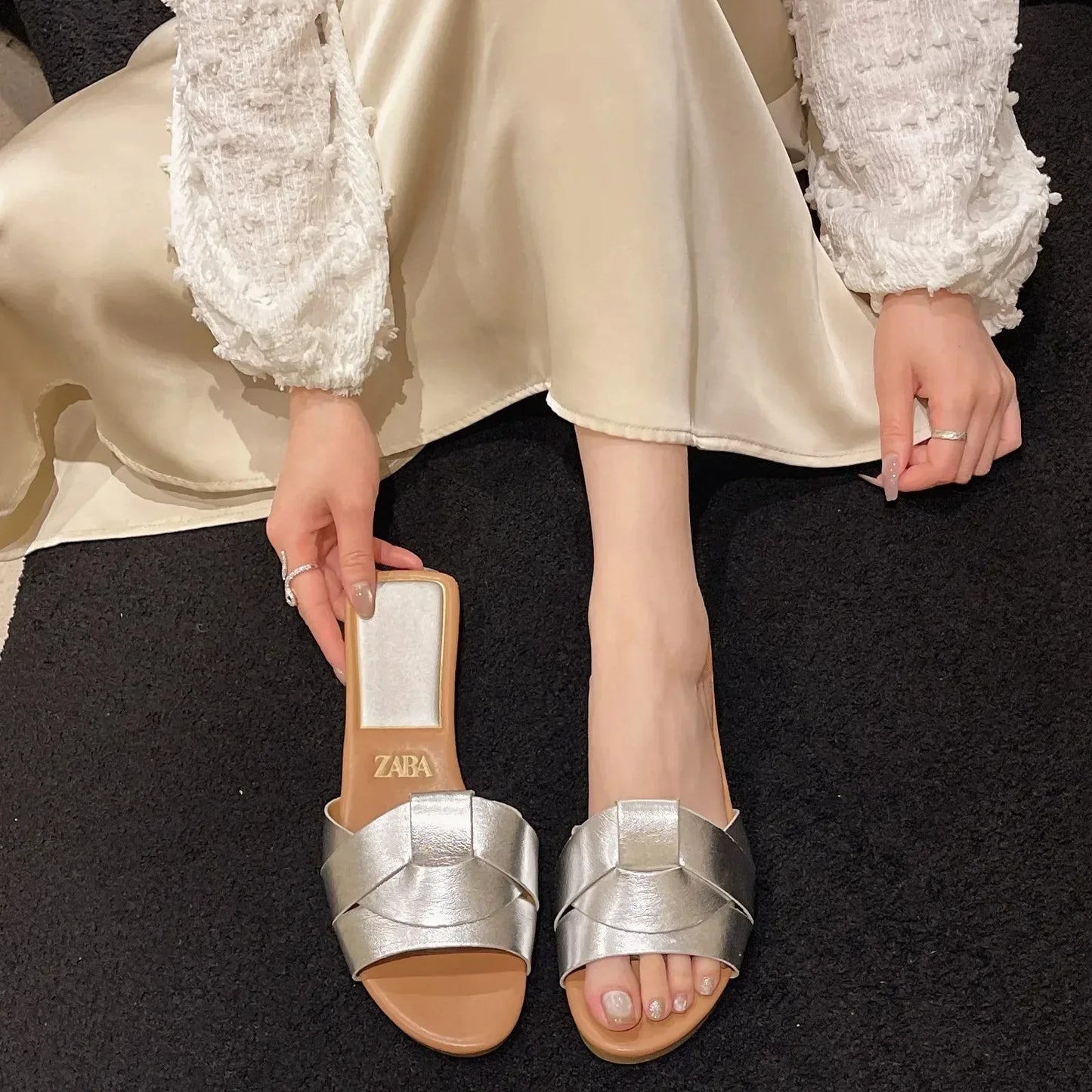 Designer Peep Toe Sandals – Low Heel Breathable Summer Slippers for Women | Sexy & Comfortable Beach Shoes