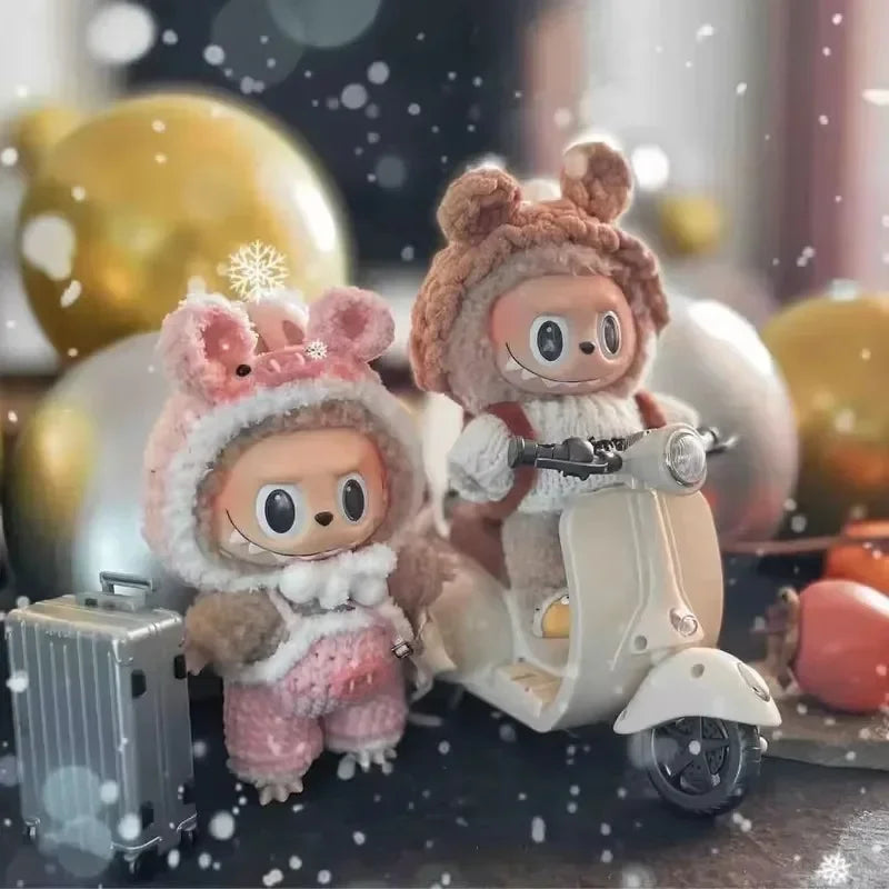 Labubu Doll Mini Electric Motorcycle – Fun Toy Accessory with Lights & Music | Cute DIY Ride-On Gift for Kids & Collectors