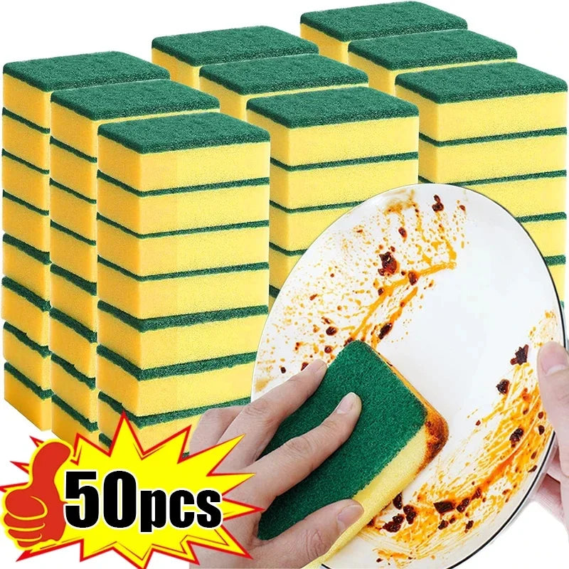 Double-Sided Magic Cleaning Sponge – High Absorbent Rust Removal Brush for Kitchen Pots & Surfacesl