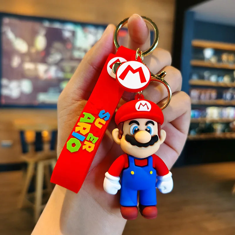10 Styles Super Mario Bros Keychain – Mario Luigi Yoshi PVC Action Figure Model Bag Pendant Toy Gif