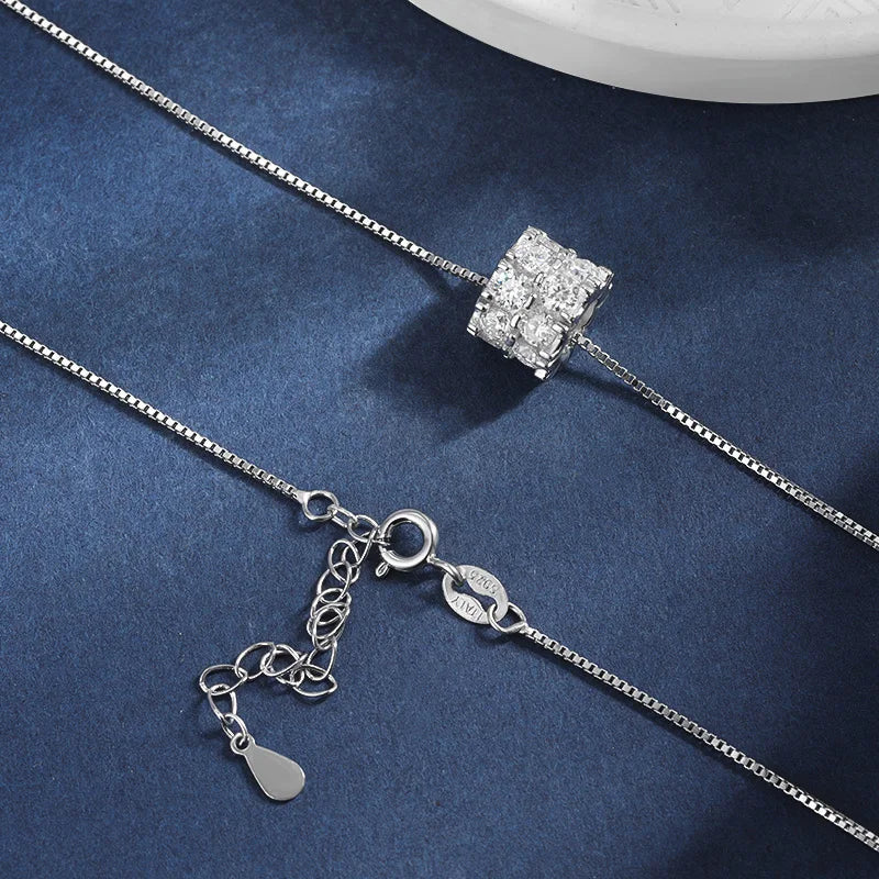TBCYD 1.6cttw D Color Moissanite Necklace – 925 Sterling Silver 3mm Full Diamond Ball Pendant for Women | Sparkling Charm Jewelry Gift