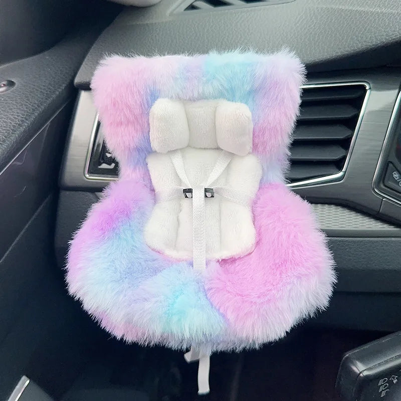 For Labubu Car Doll Safety Seat Kawaii Ob11 Doll Plush Seat Car Air Aromatreatment Decoration Suit for All Dolls Wihtin 18cm