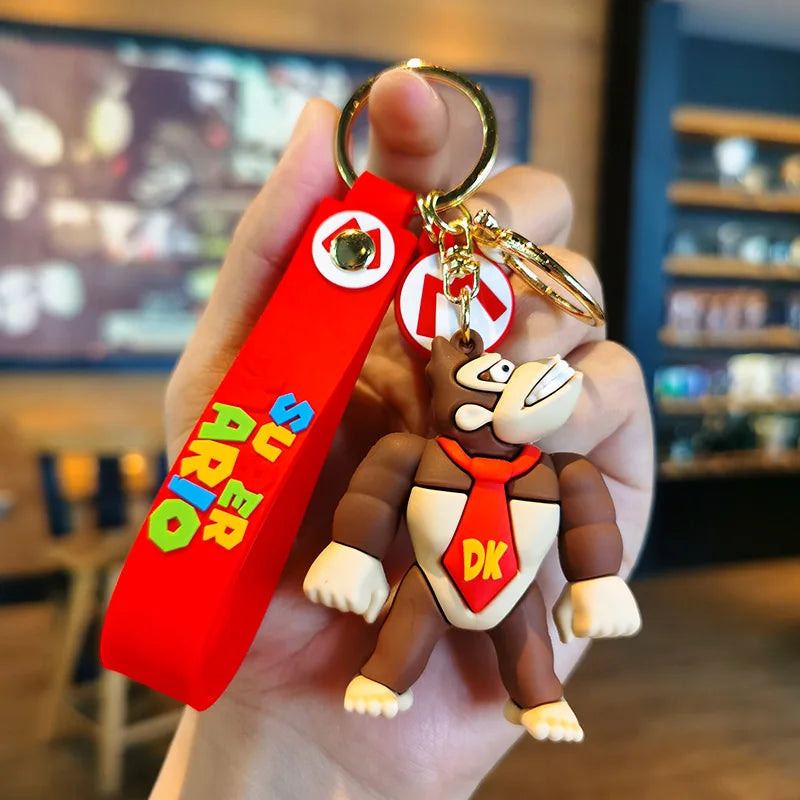 10 Styles Super Mario Bros Keychain – Mario Luigi Yoshi PVC Action Figure Model Bag Pendant Toy Gif