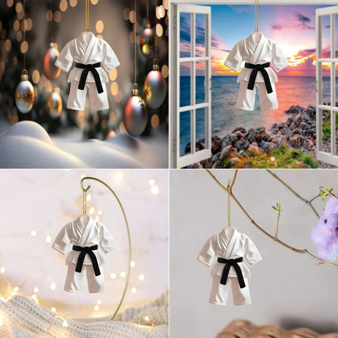 Taekwondo Suit Pendant Keychain,Sports Themed 2D Flat Acrylic Ornament Charm,Hanging Decoration for Car,Bags,Festive,Party,Gift