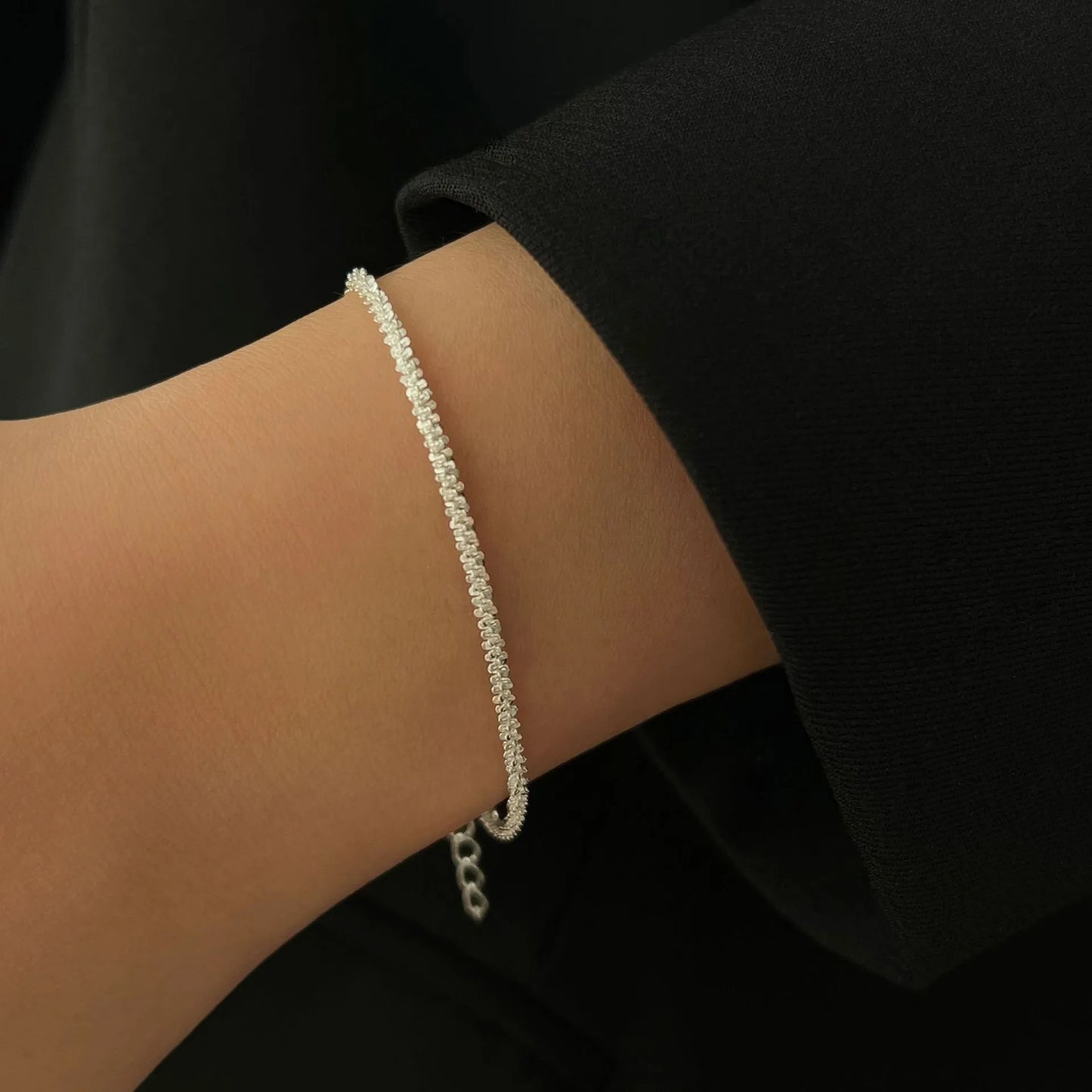 Fashion Silver Color Sparkling Adjustable Bracelets for Women Elegant Gypsophila Fine Bracelet New Party Jewelry Gifts