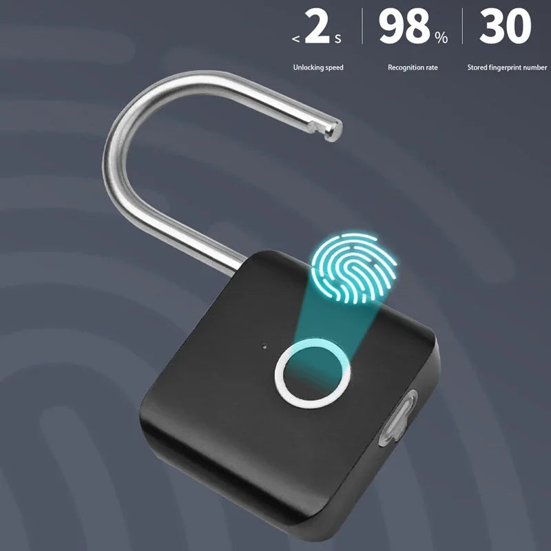Xiaomi Smart Fingerprint Padlock – IP54 Waterproof Rust-Proof Biometric Lock for Cabinet, Drawer, Gym & Luggage
