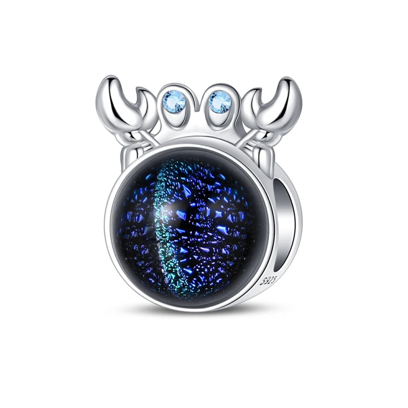 Original 925 Sterling Silver Charms Beads Blue Crab Red Lobster Charms Pendant For Women Fine DIY Bracelet Jewelry Gifts