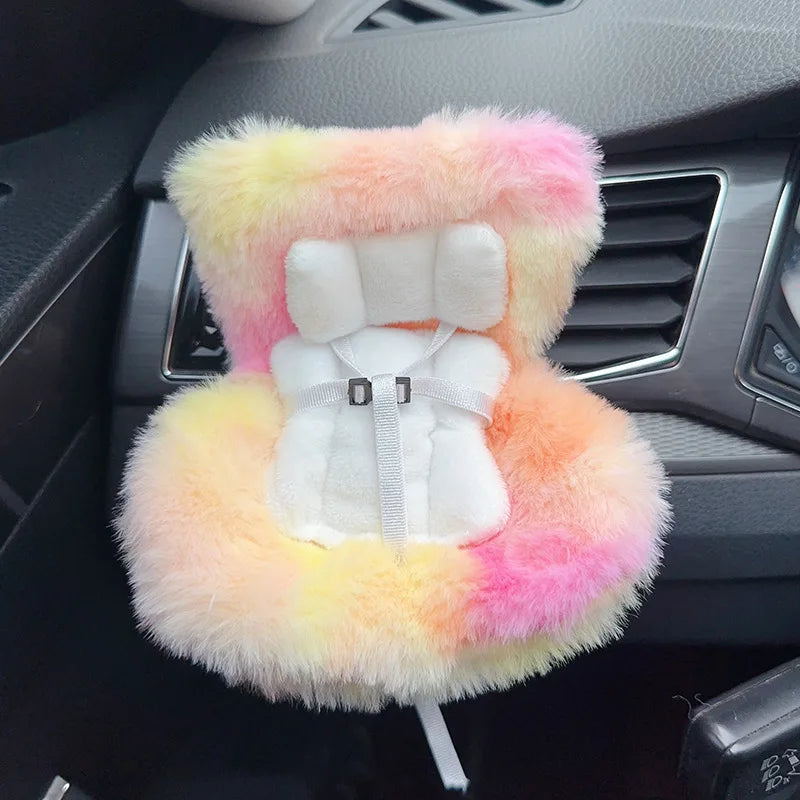 For Labubu Car Doll Safety Seat Kawaii Ob11 Doll Plush Seat Car Air Aromatreatment Decoration Suit for All Dolls Wihtin 18cm