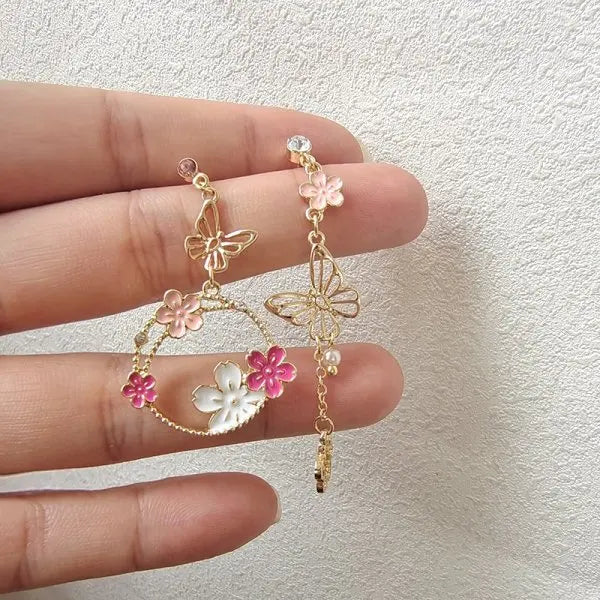 Korean Light Luxury Zircon Moon & Star Asymmetric Stud Earrings – Crystal Cloud Pearl Earrings for Women & Girls