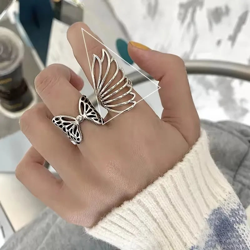 PANJBJ 925 Sterling Silver Bowknot Heart Ring – Adjustable Romantic Minimalist Jewelry Gift for Women