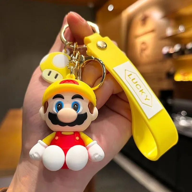 10 Styles Super Mario Bros Keychain – Mario Luigi Yoshi PVC Action Figure Model Bag Pendant Toy Gif