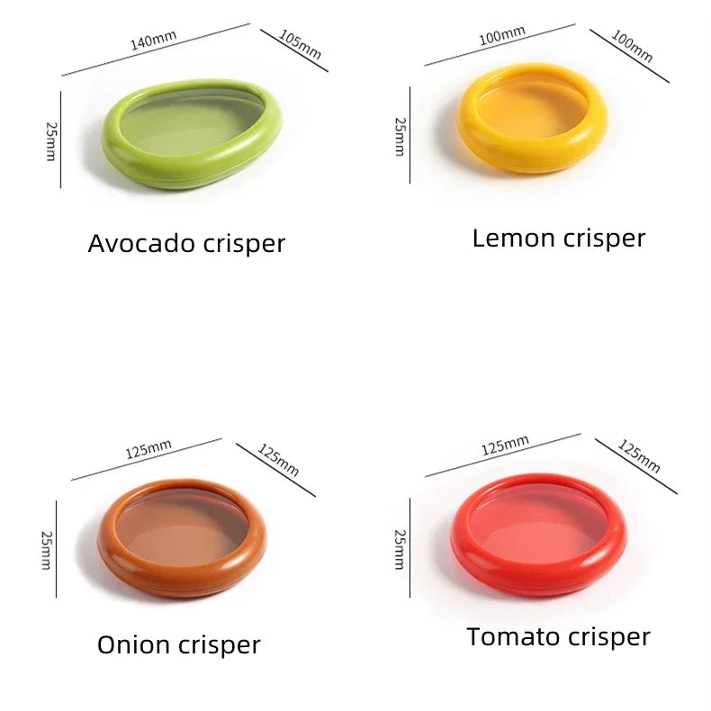 4 PCS Avocado Saver Tomato Holder, Fresh Stretch Pod Lemon Tomato Saver Storage Keeper Reusable Fridge Storage Containers Box