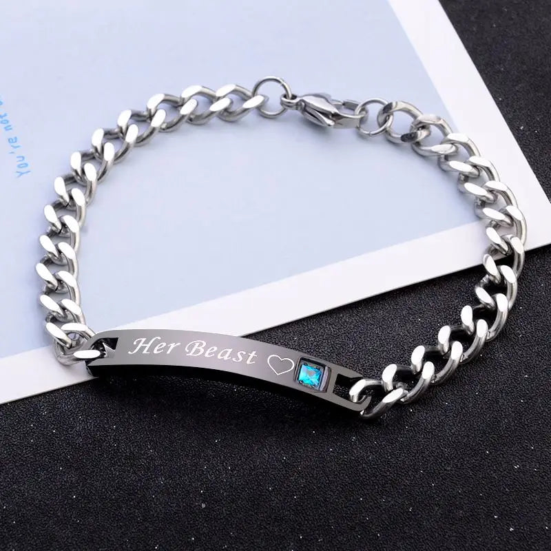 Silver Heart Charm Bracelet – Blue Crystal Lucky Pulsera for Women | Elegant Wedding & Gift Jewelry