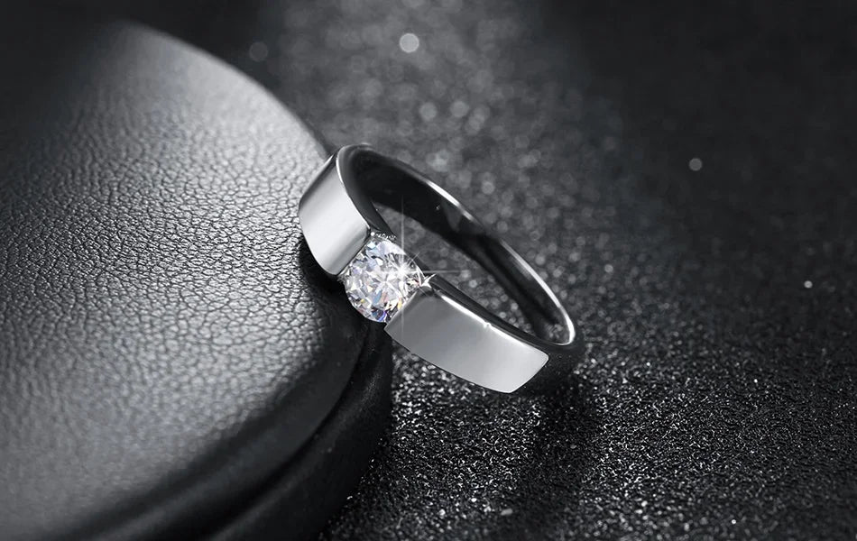925 Sterling Silver Crystal Ring for Women – Size 7/8/9/10 | Shining Fashion Engagement Wedding Jewelry Gift