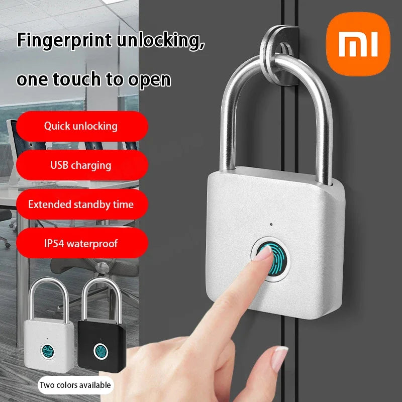 Xiaomi Smart Fingerprint Padlock – IP54 Waterproof Rust-Proof Biometric Lock for Cabinet, Drawer, Gym & Luggage