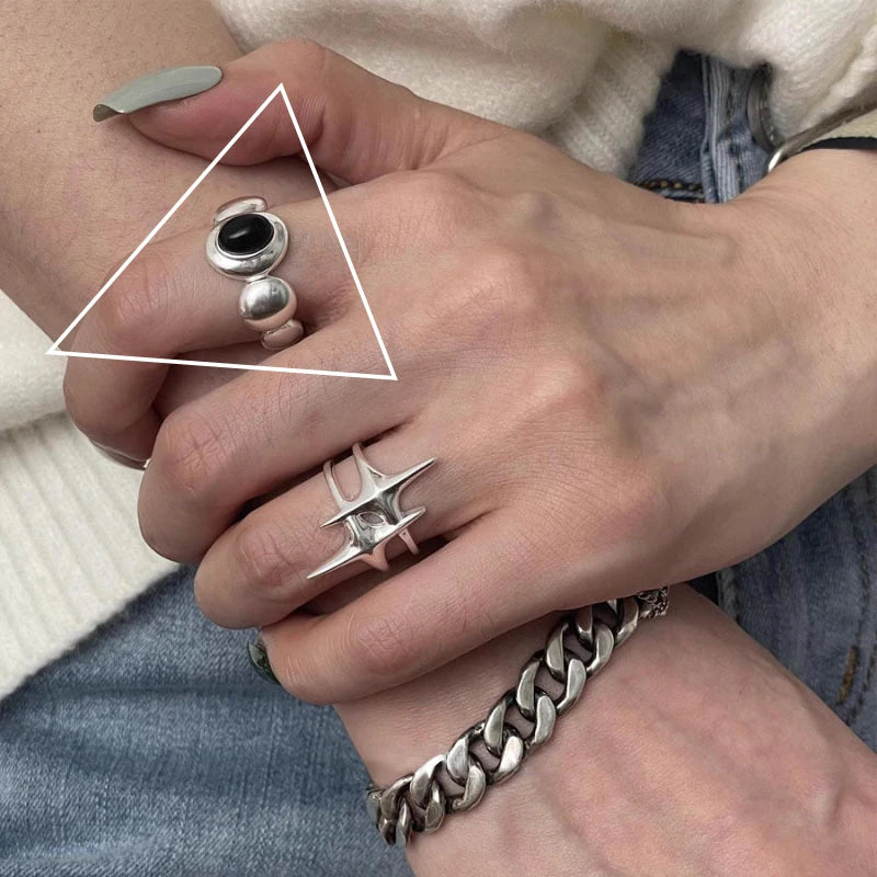 VENTFILLE 925 Sterling Silver Minimalism Cross Knot Thai Silver Rings Open Finger Ring For Women Men Jewelry Gifts
