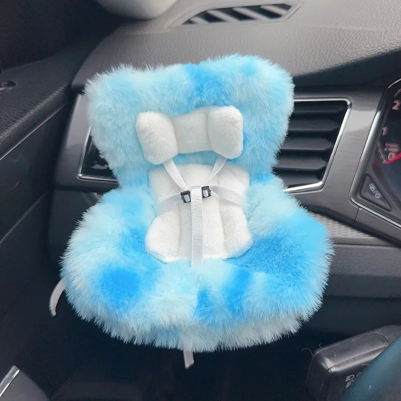 For Labubu Car Doll Safety Seat Kawaii Ob11 Doll Plush Seat Car Air Aromatreatment Decoration Suit for All Dolls Wihtin 18cm