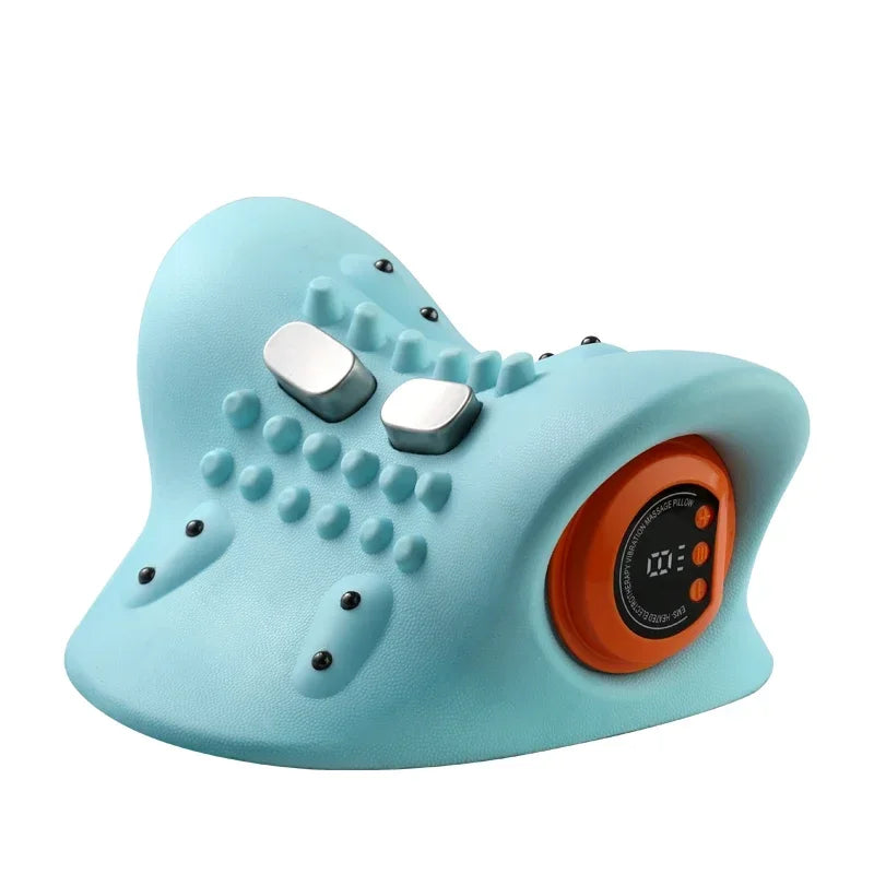Electric Cervical Massager & Neck Stretcher – Pulse Traction, Heating, Pain Relief Chiropractic Massage Pillow